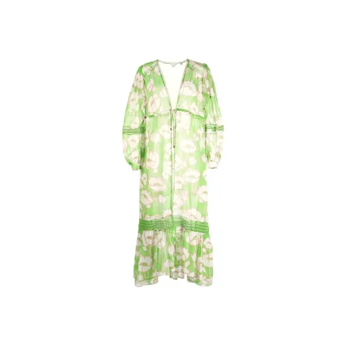 Ted Baker Зеленое Женское Длинное Платье с Рукавами