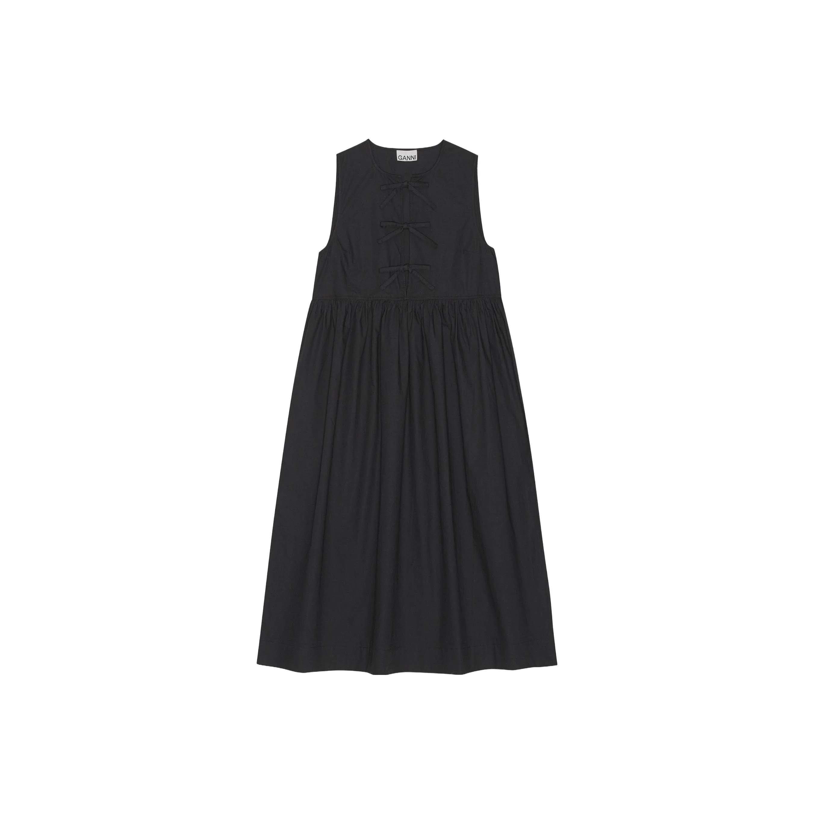 GANNI A Line Poplin Midi Dress