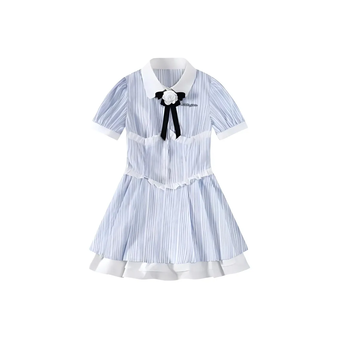 SCCREBEL OFFICIAL Короткий рукав Платье Женское Небесно-голубой