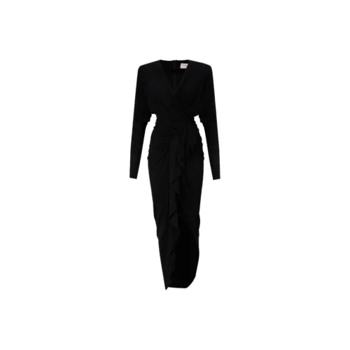 Alexandre Vauthier Черное Женское Длинное Платье с Рукавами