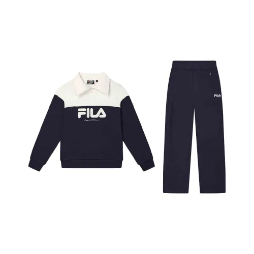 FILA ORIGINALE Одежда Наборы Ночное небо Синий топ + Герой Синие брюки Женские Повседневные костюмы