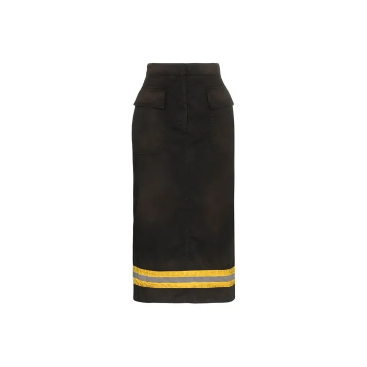 Calvin Klein High Waist Reflective Stripe Midi Skirt