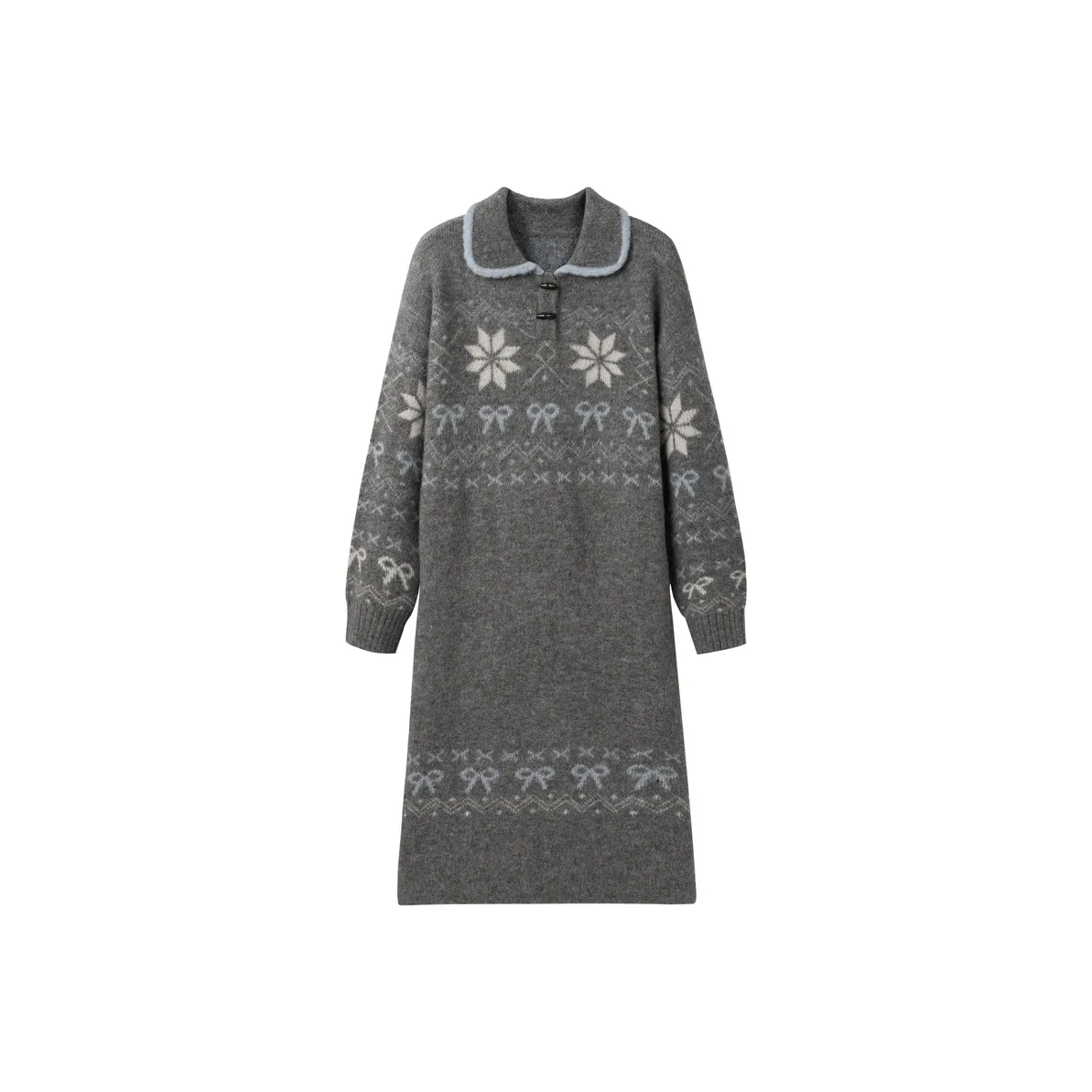 LEDIN Long Sleeved Dress Women's Silver Candle Gray