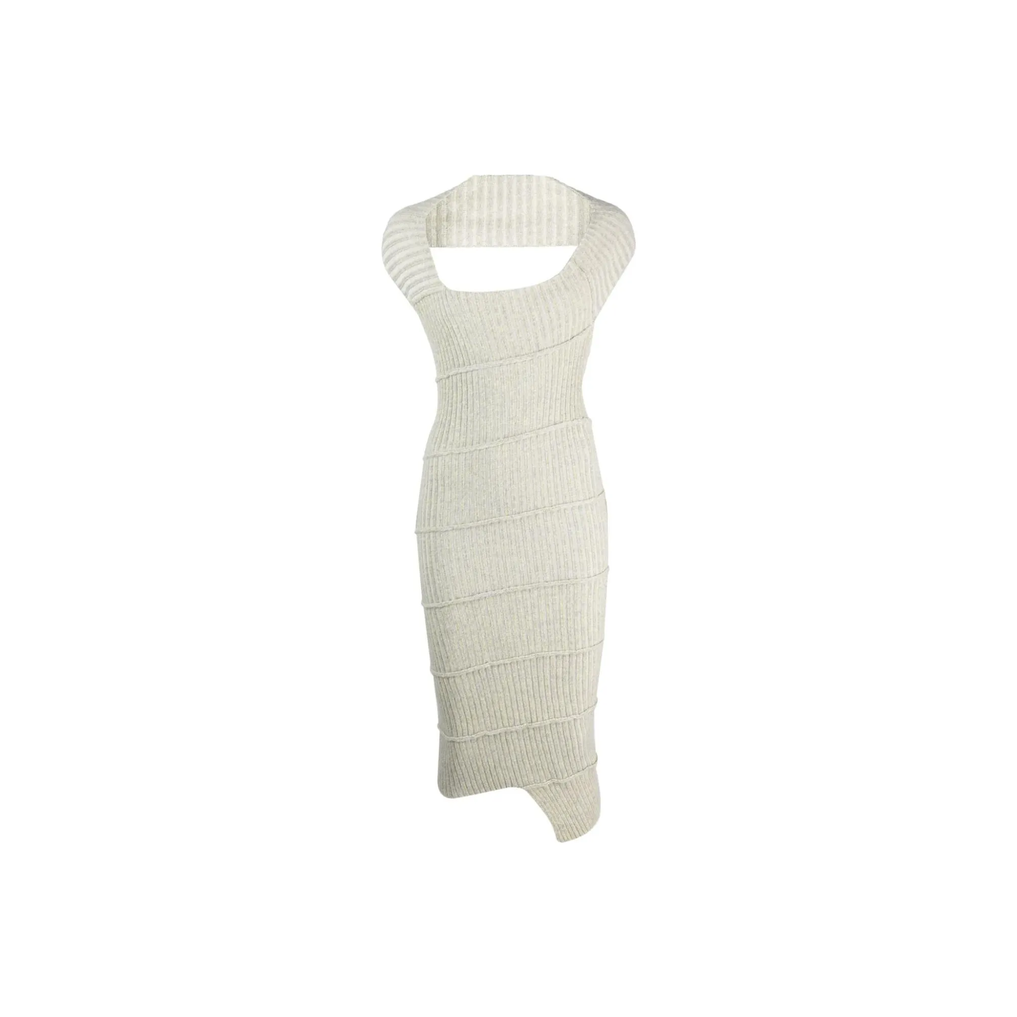 MM6 Maison Margiela Ribbed knit Asymmetric Dress