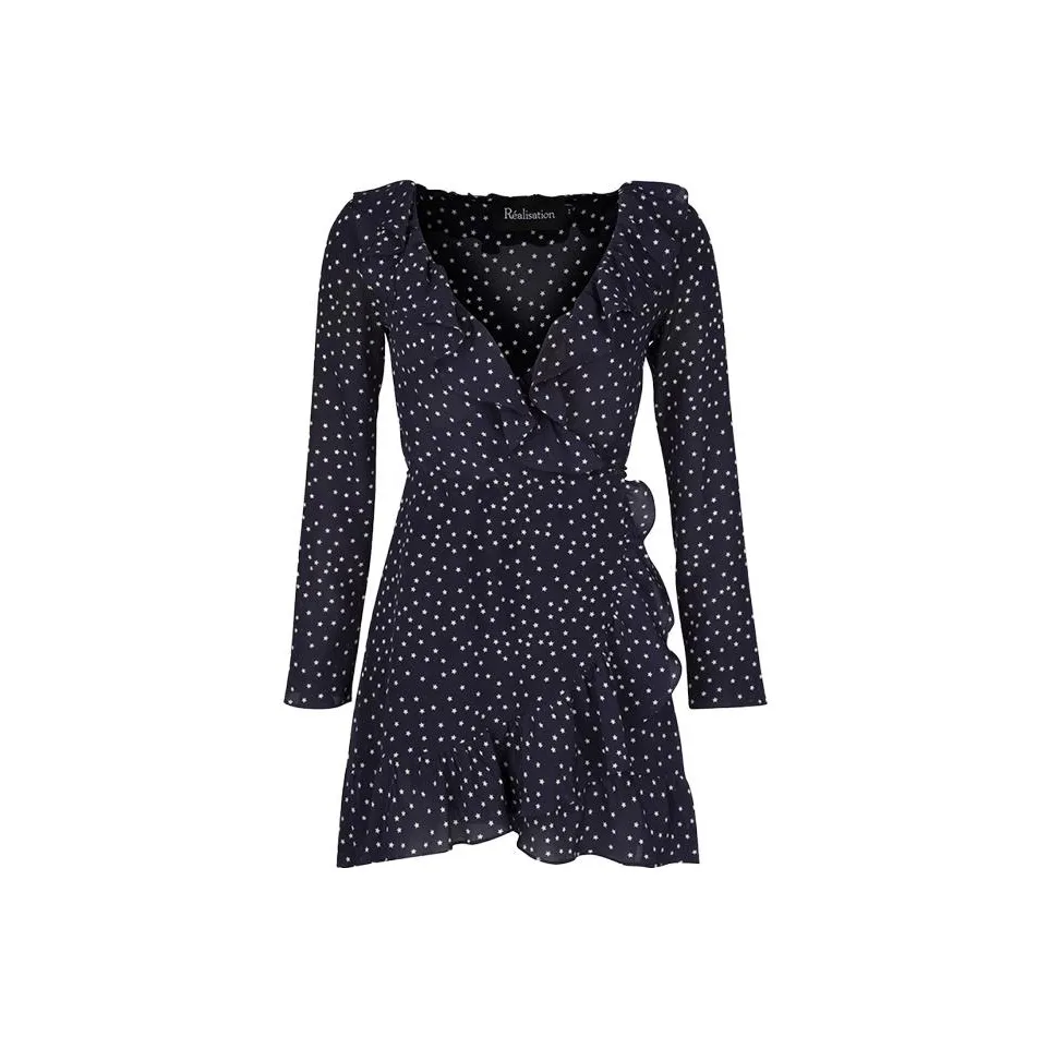 Realisation Par Long-Sleeved Dresses Women's Navy Blue Stars