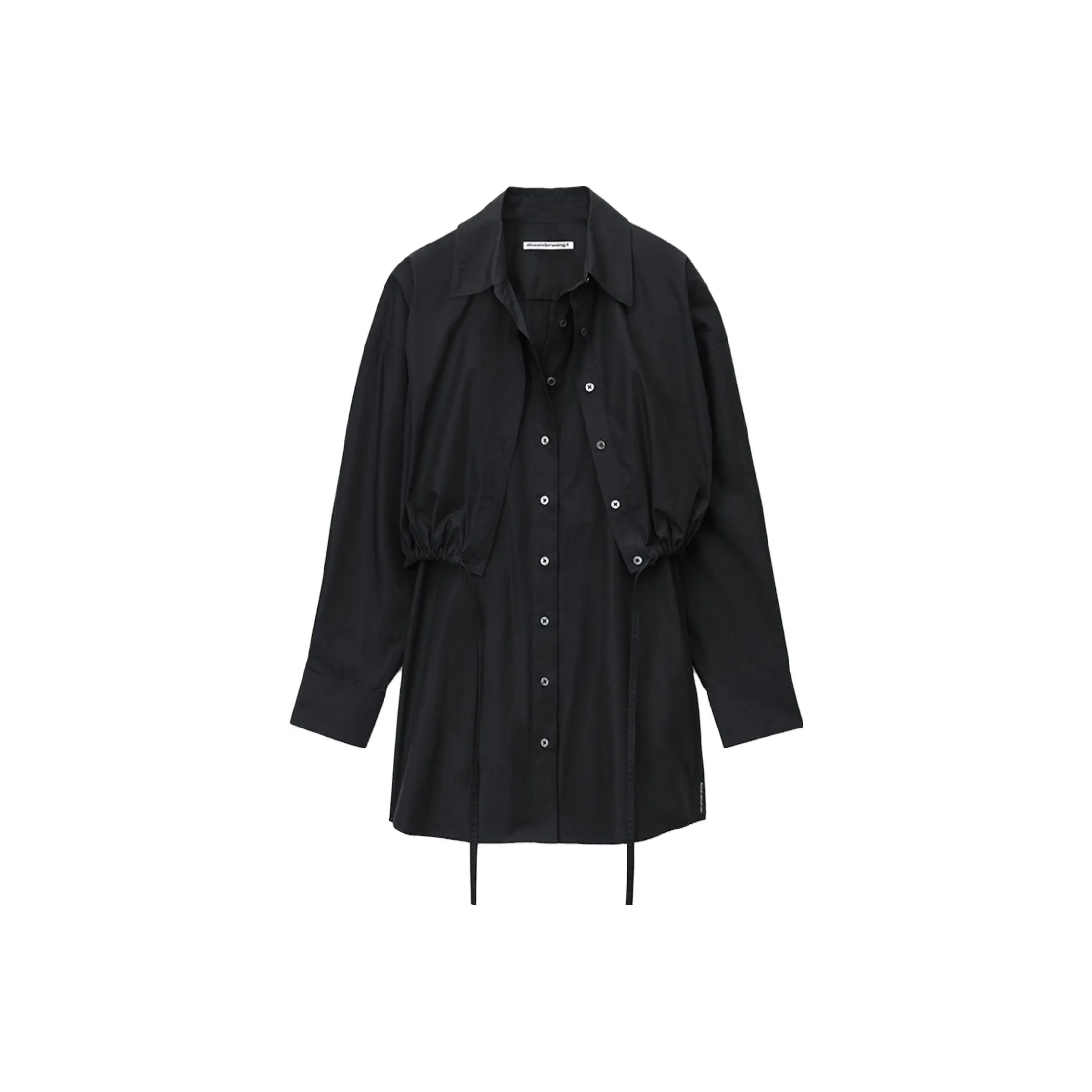 Alexander Wang SS24 Длинное платье с длинными рукавами женское черное