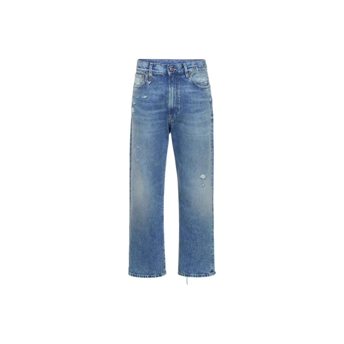 R13 Boyfriend Mid Rise Distressed Jeans