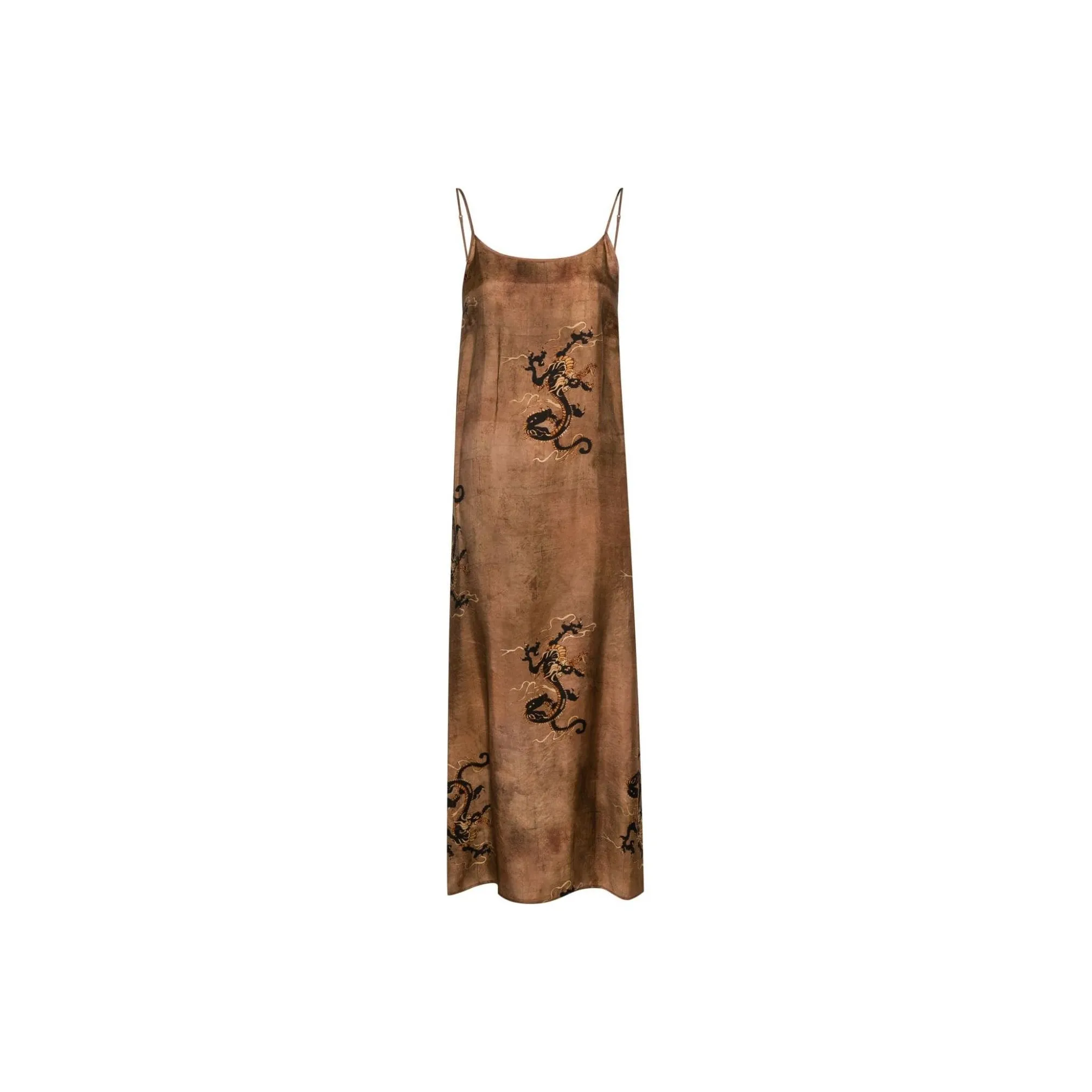 UMA WANG SS24 Slip Dress Women's Camel Brown