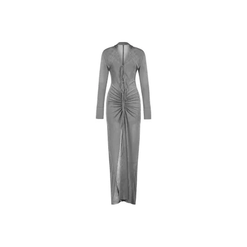LOBBSTER AW23 Предосенний В избранном Серый Женские Длинные Платья с Рукавами