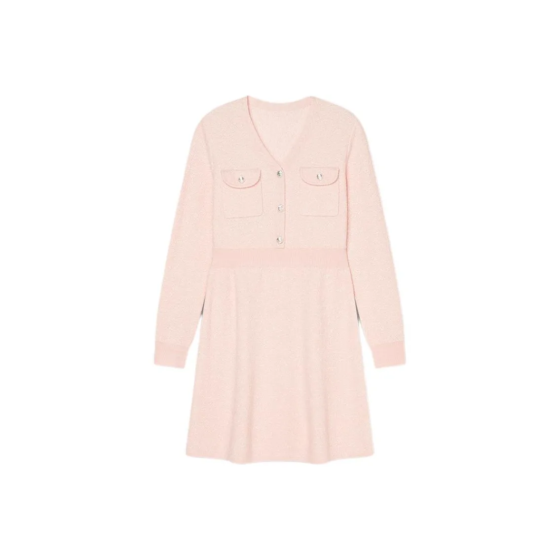 Goodland Длинное платье с длинными рукавами женское светлый фуксия