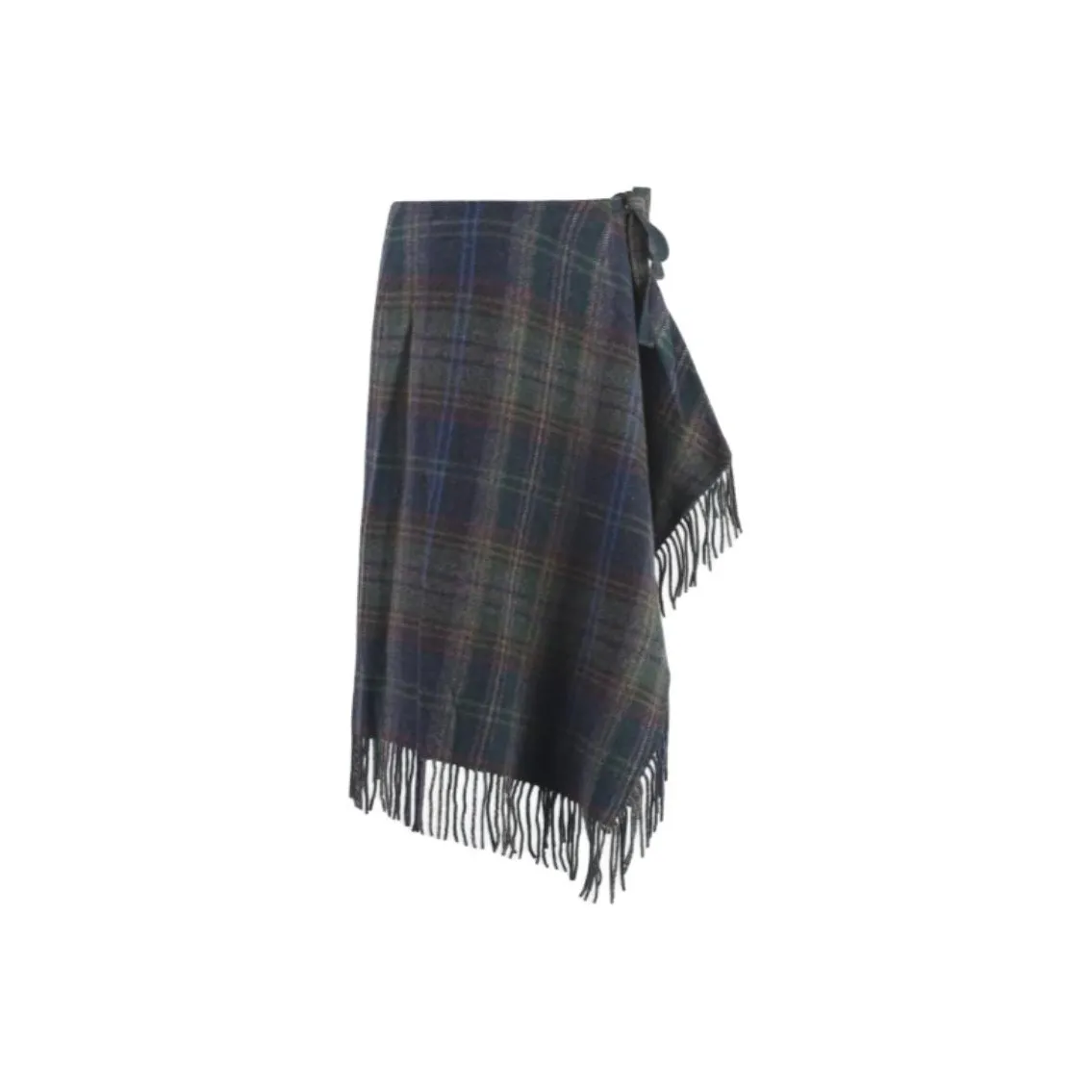 Polo Ralph Lauren Fringe Trim Plaid Wrap Skirt