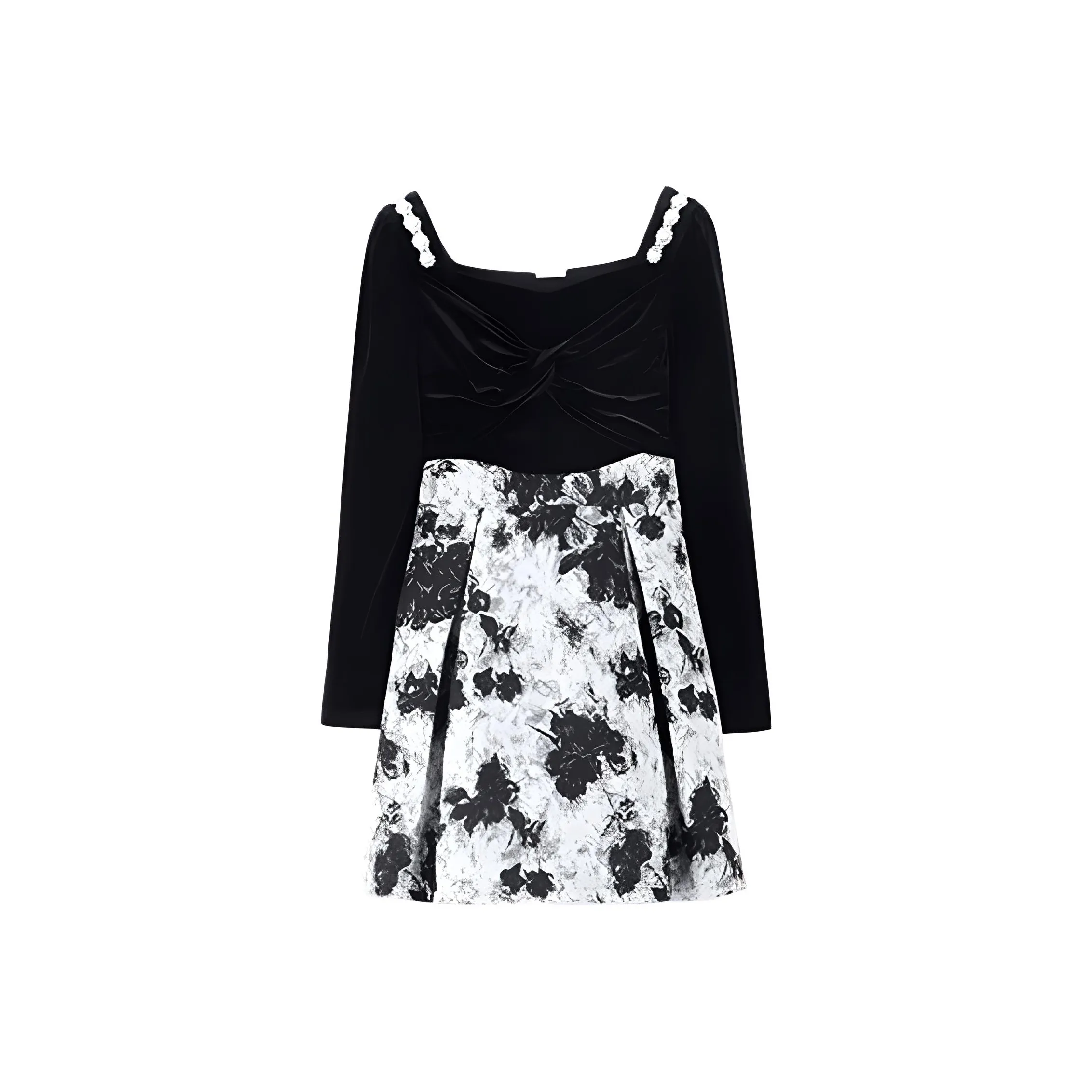 KEAB Длинное платье с длинными рукавами женское черное