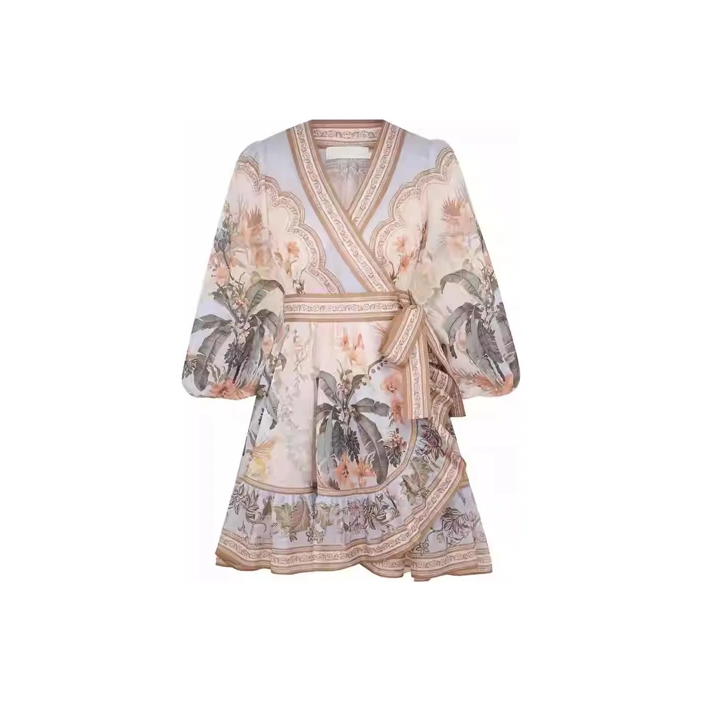 Zimmermann Wylie Mini Wrap Frill Dress