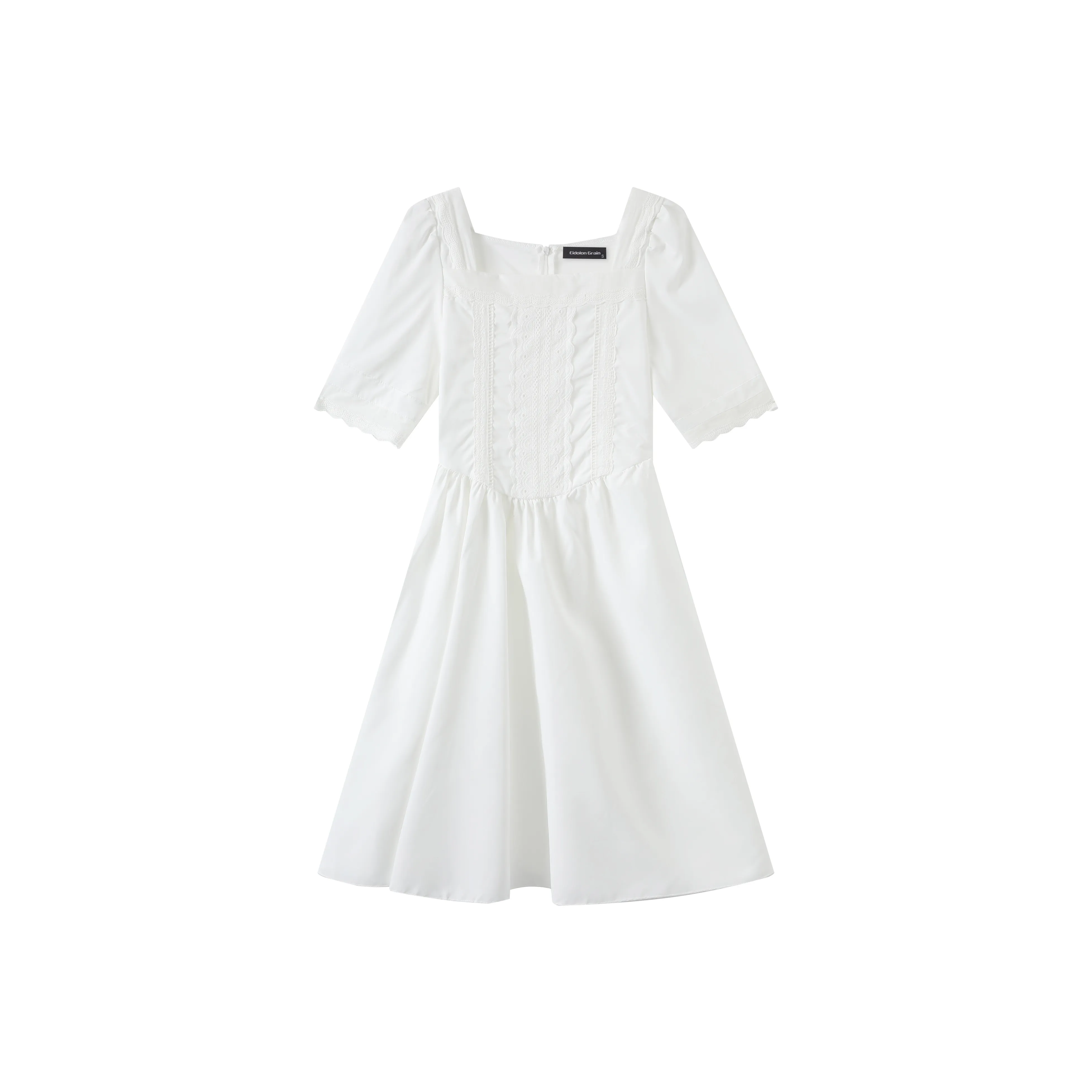 EIDOLON GRAIN Короткий рукав Платье Женское Белое