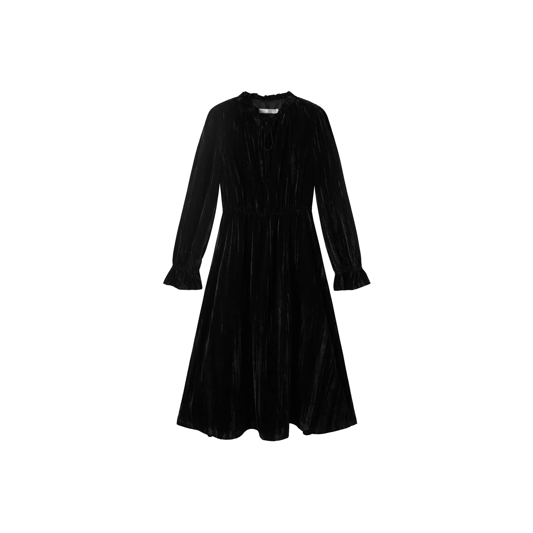 DIALOGUE Long Sleeved Dress Women's Elegant Black