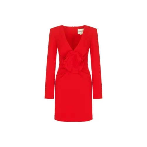 ROLAND MOURET Red Женские Длинные Рукава Платья