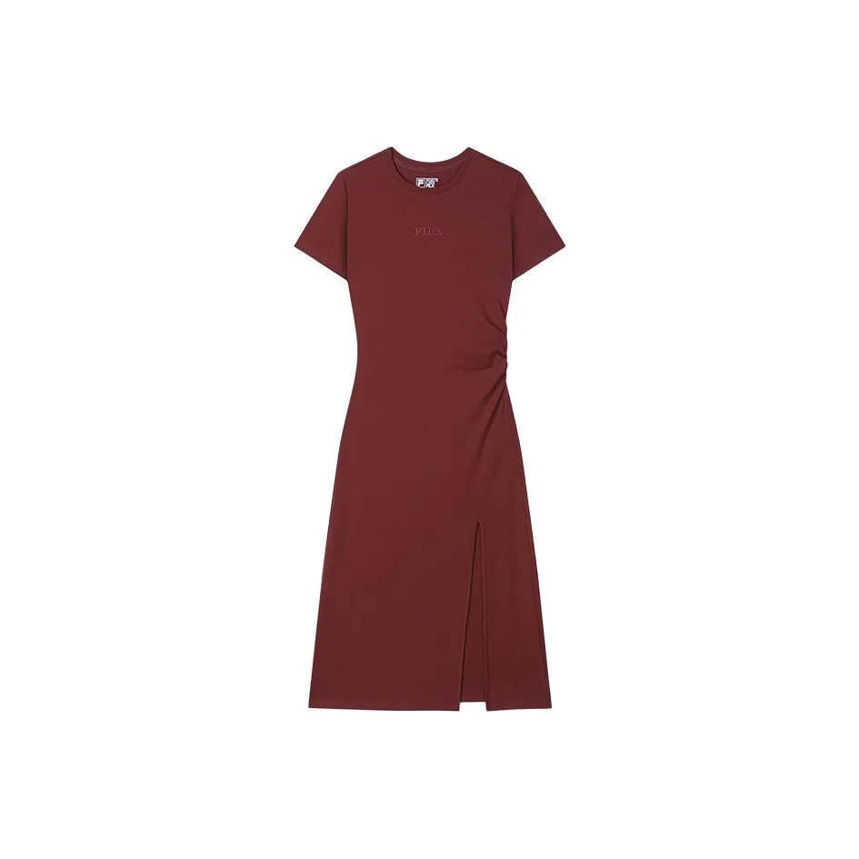 FILA Short-Sleeved Dresses Women's Reddish Brown