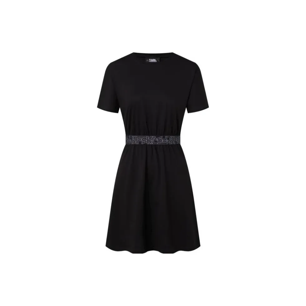 KARL LAGERFELD Короткий рукав Платье Женское Черное