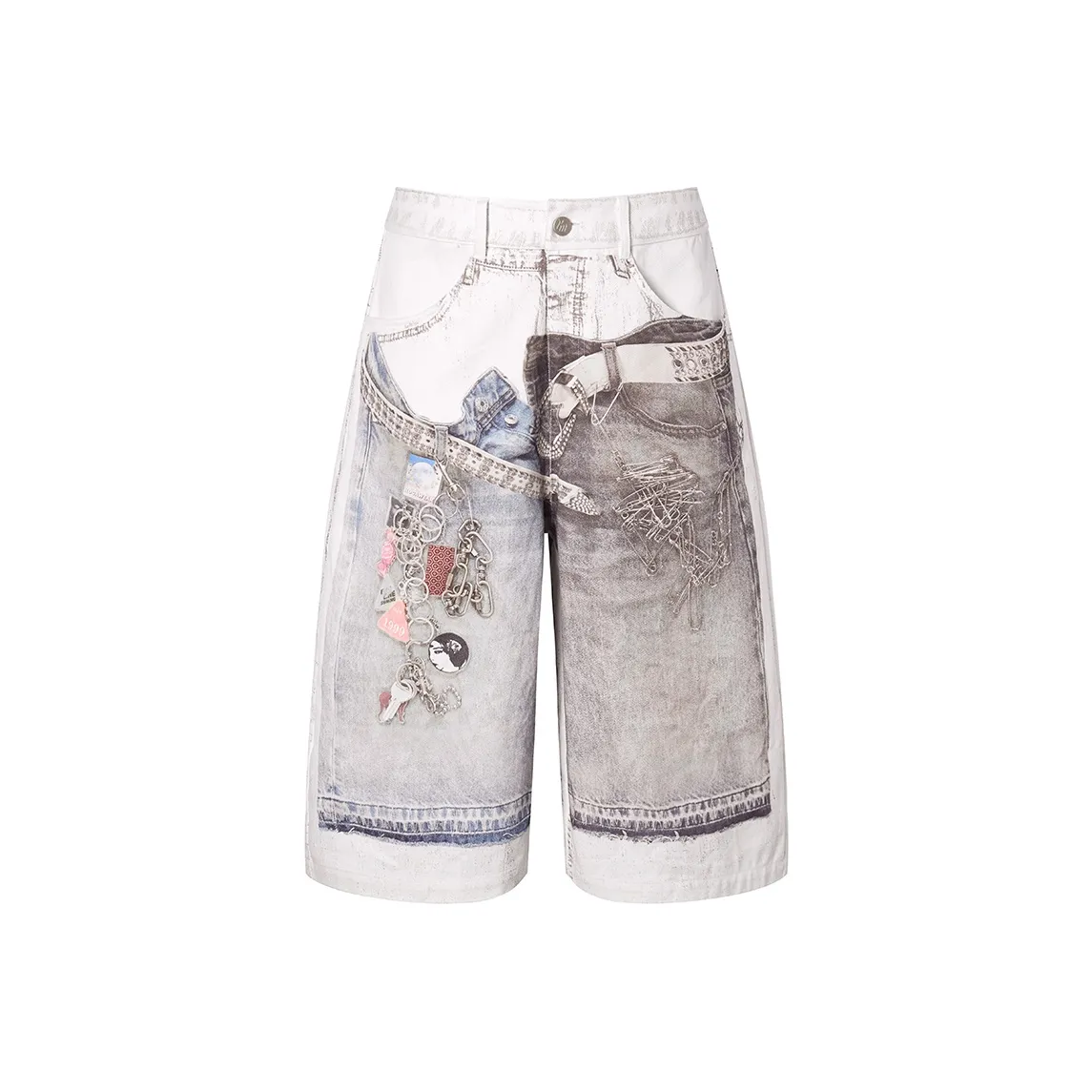 ROCAWEAR Белый деним Унисекс Повседневные шорты