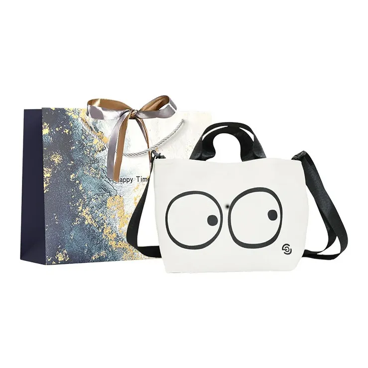 Iman's House Холщовая сумка женская сумка большие глаза гороховый узор