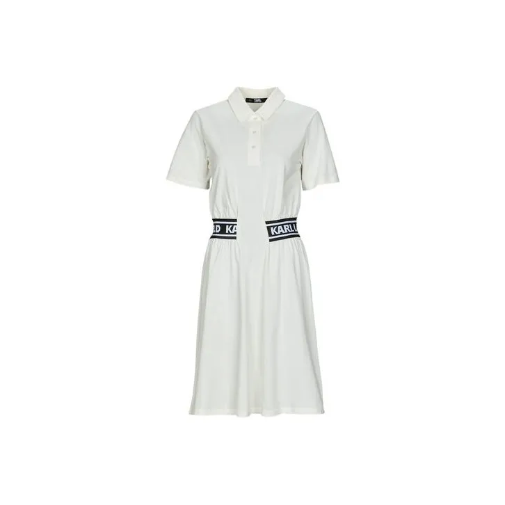 KARL LAGERFELD Короткое платье с короткими рукавами женское белое
