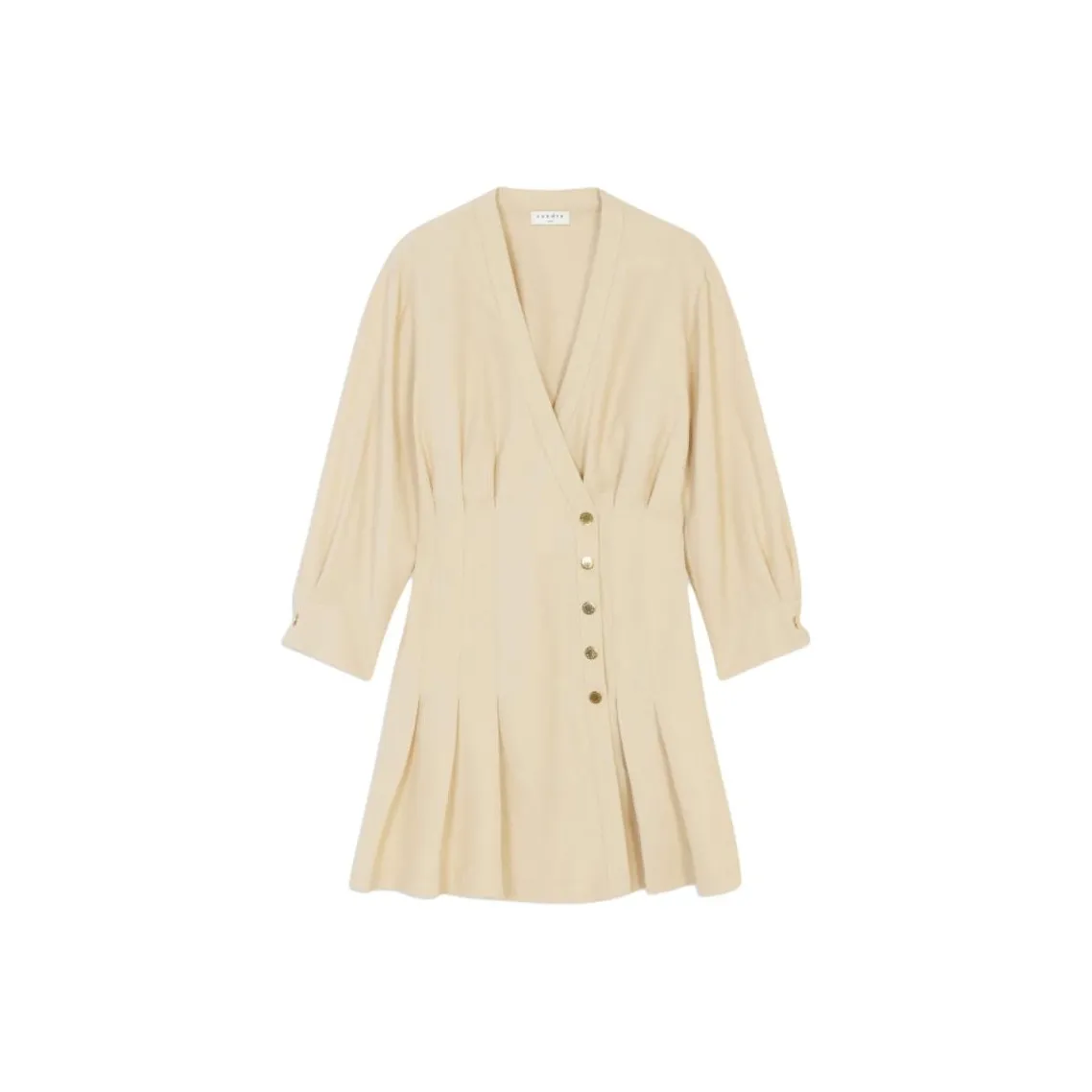 Sandro Long Sleeved Dresses Women's Beige Yellow