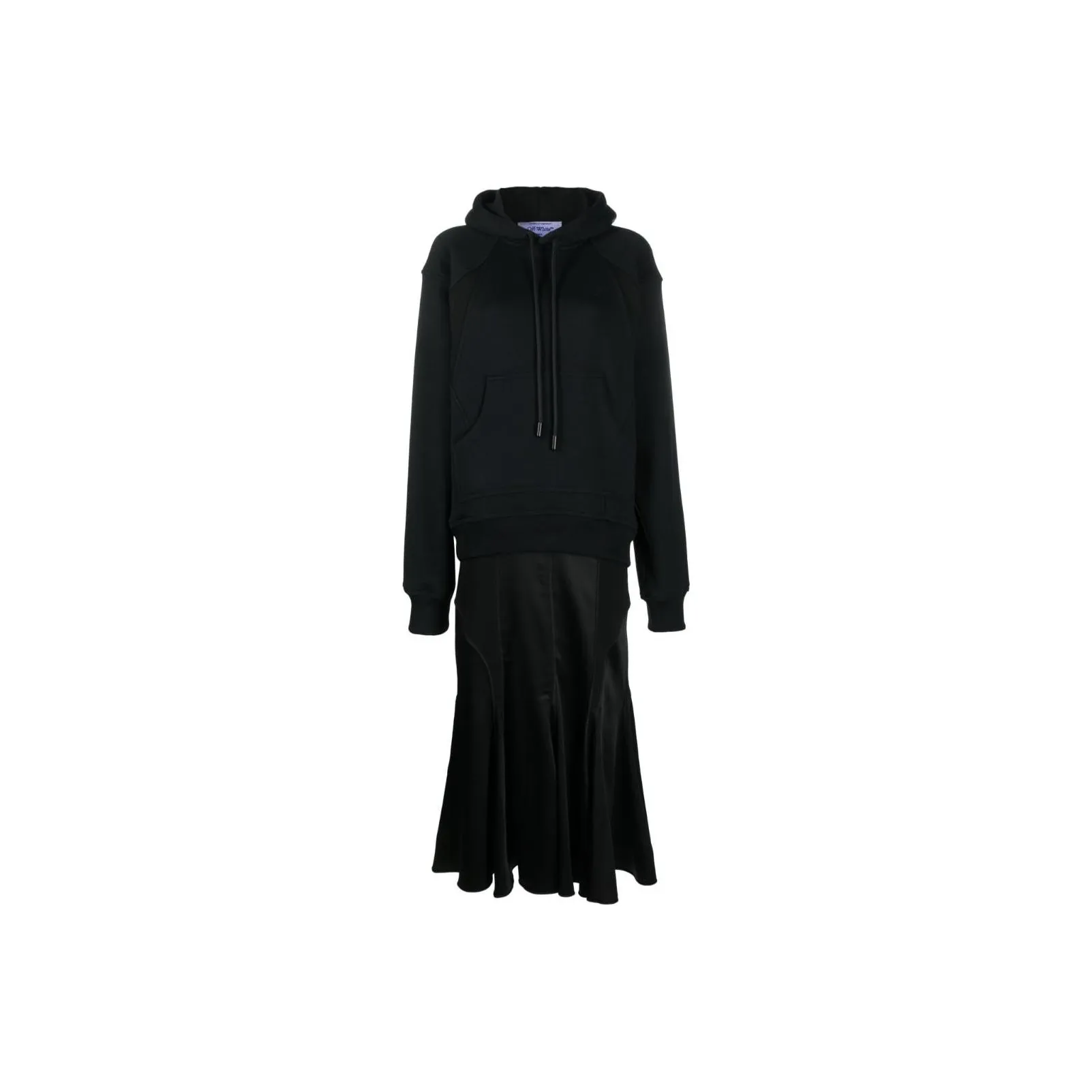 OFF WHITE Logo printed Hooded Midi Dress