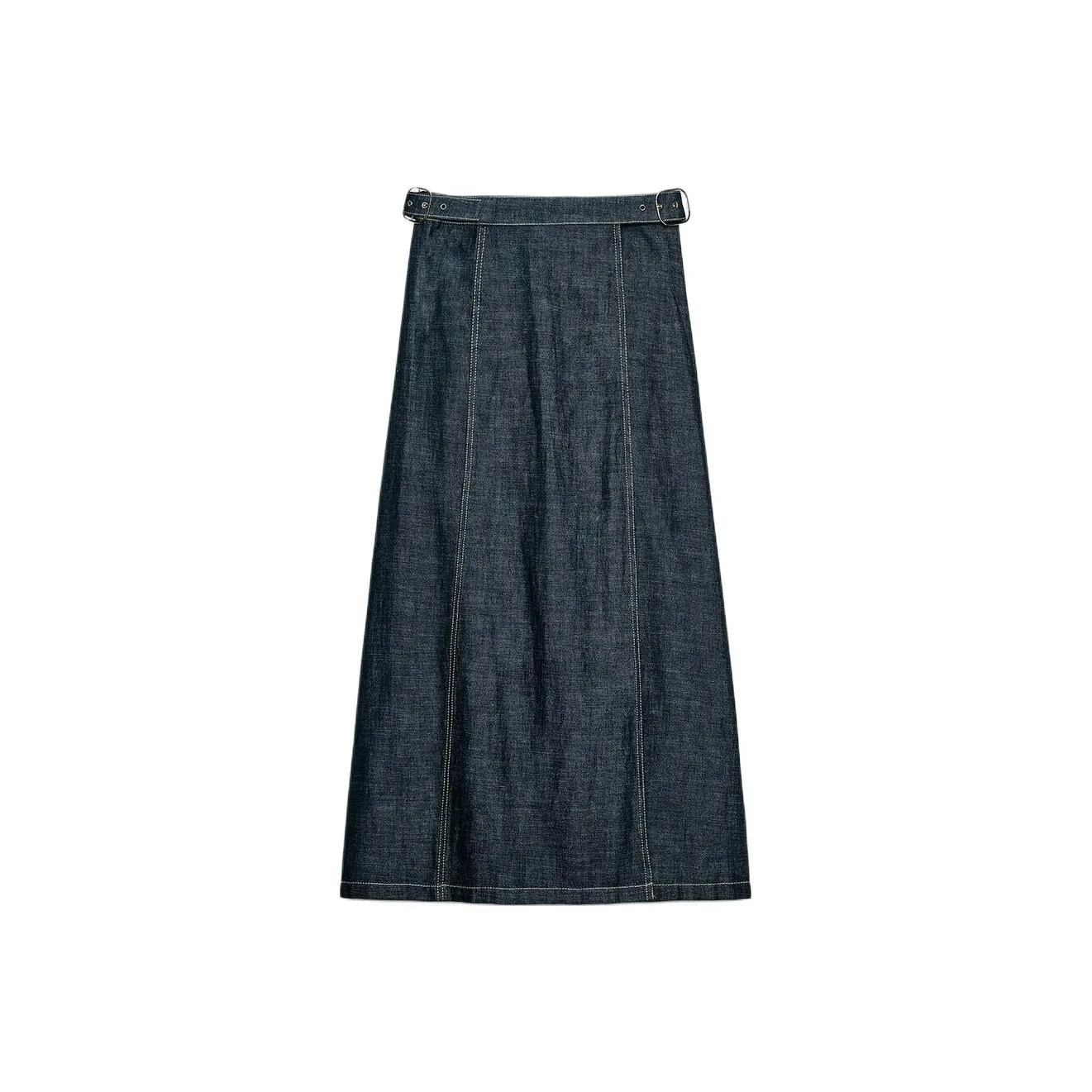 ZARA Denim Long Skirt Women's Deep Indigo