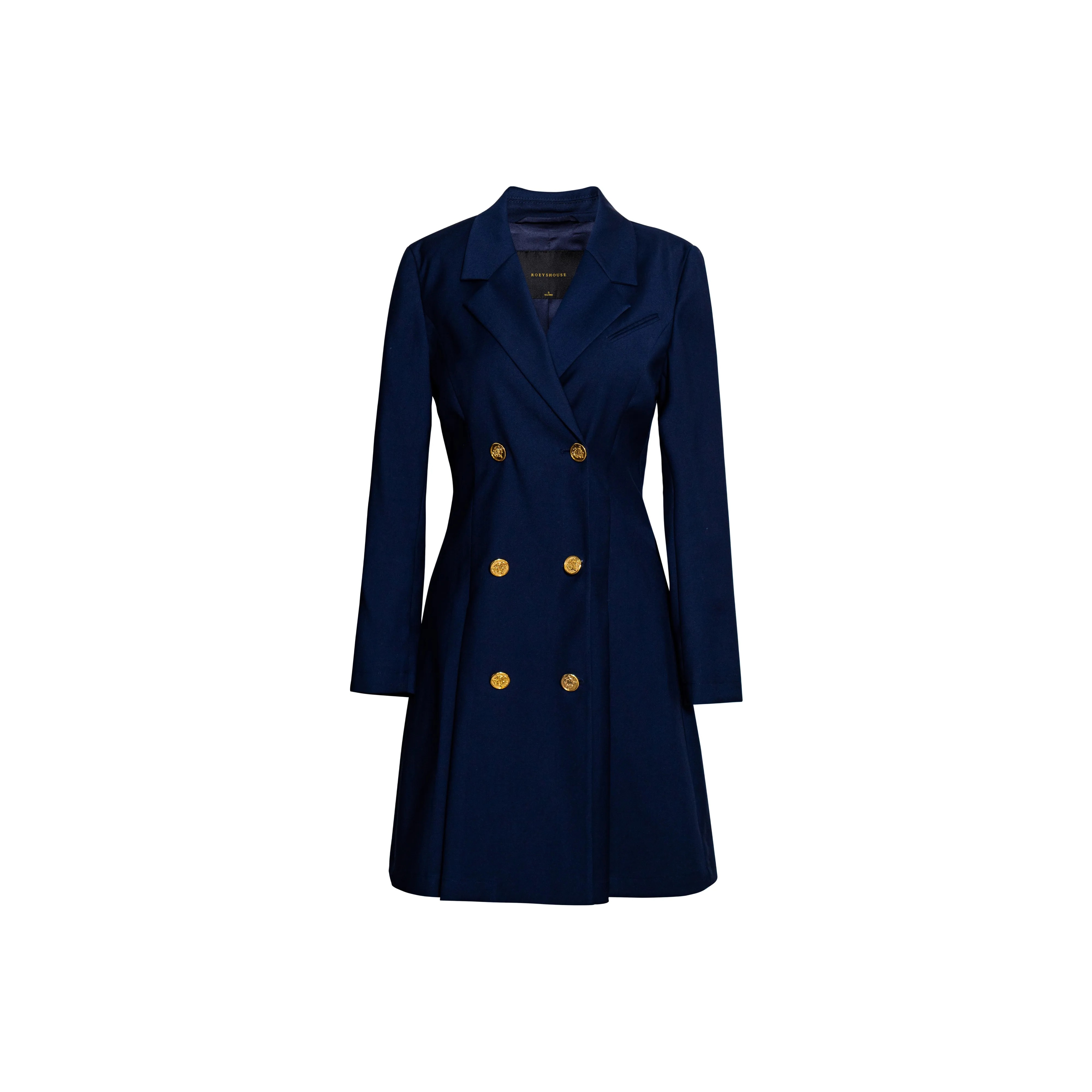 ROEYSHOUSE Длинное платье с длинными рукавами женское темно-синий