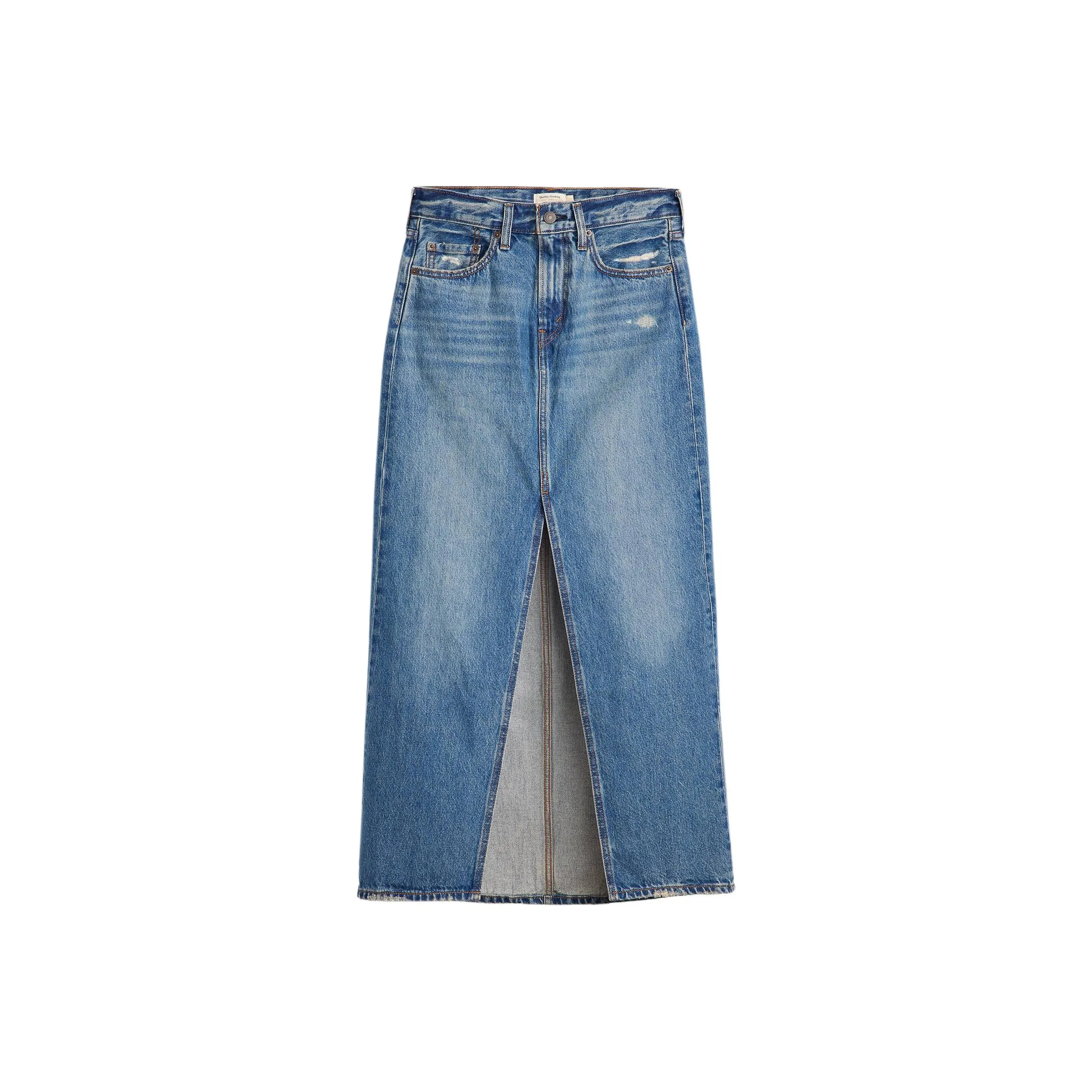 Levi's Ankle Column Юбка Деним Длинный Юбка Женские Синий