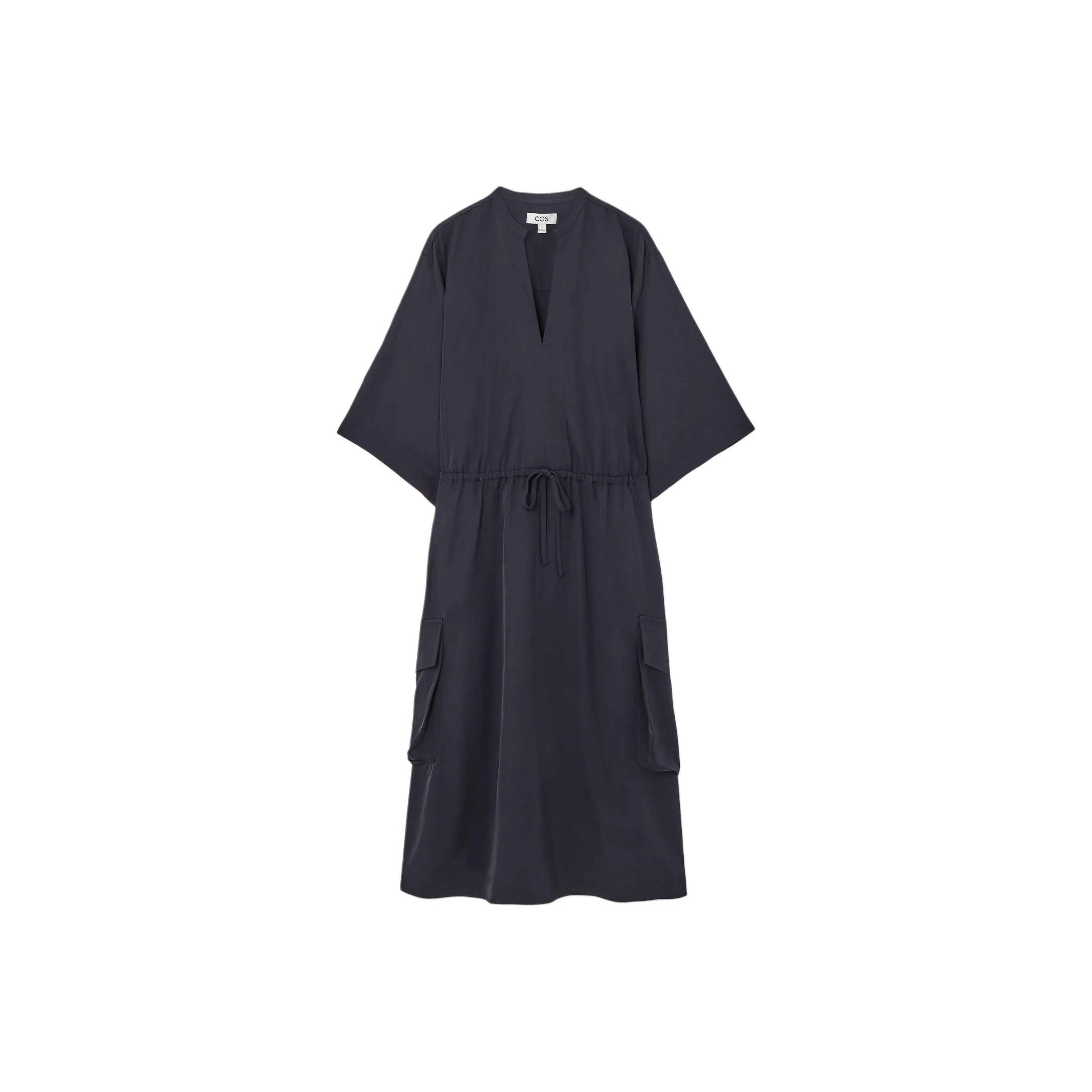 COS Short Sleeved Dresses Women's Deep Navy Blue