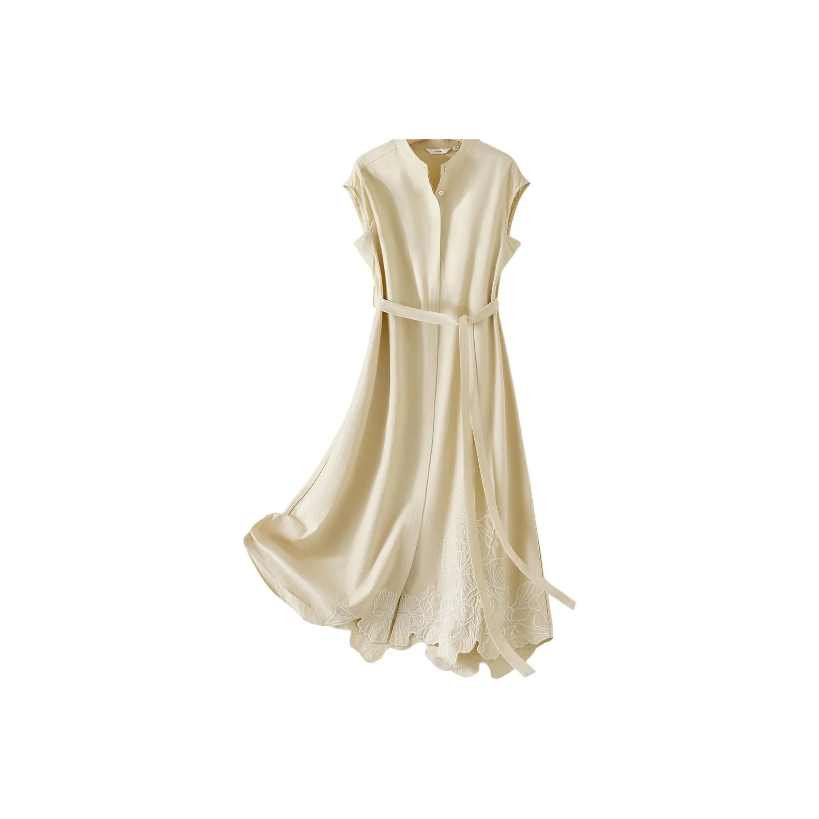 IHIMI Короткий рукав Платье Женское Светло-желтое