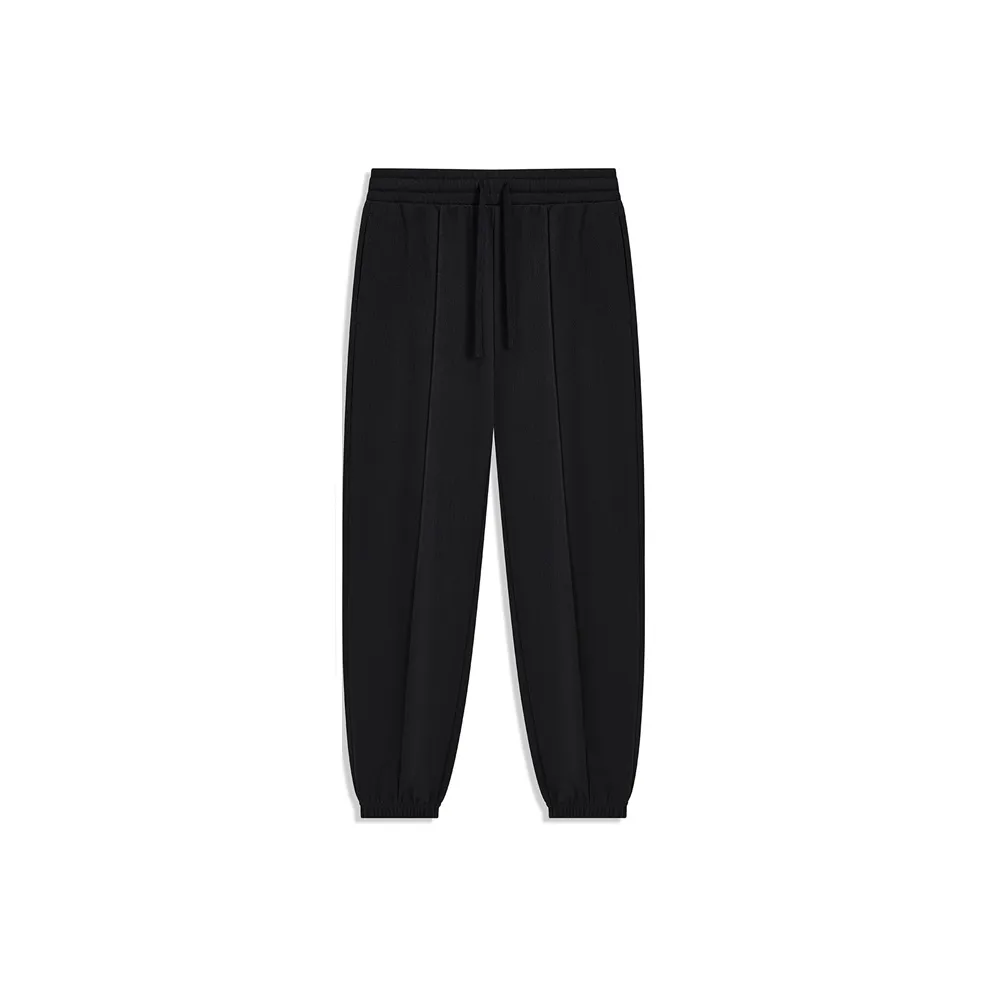 XTEP Little C Pants Knitted Sports Pants Fleece Lined Women's Jet Black