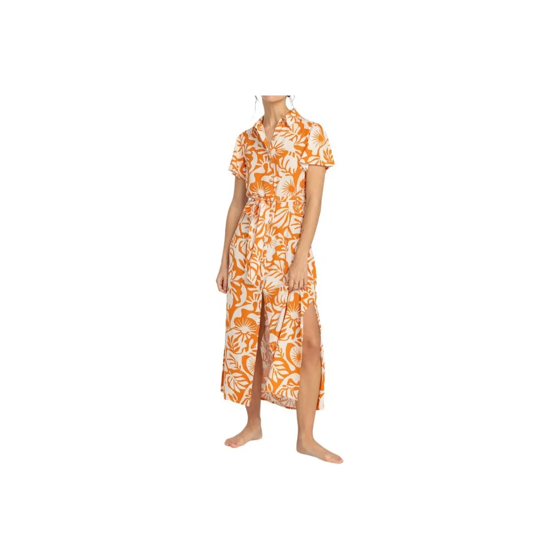 BILLABONG Sweet Day Maxi Dress Short Sleeved Dress Women's Yellow