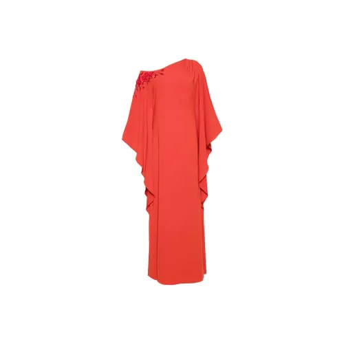 Marchesa Notte Red Chestnut Женские Длинные Рукава Платья
