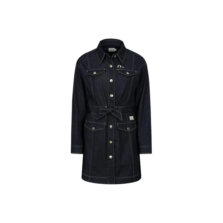 EVISU Long Sleeved Dresses Women's Denim Blue