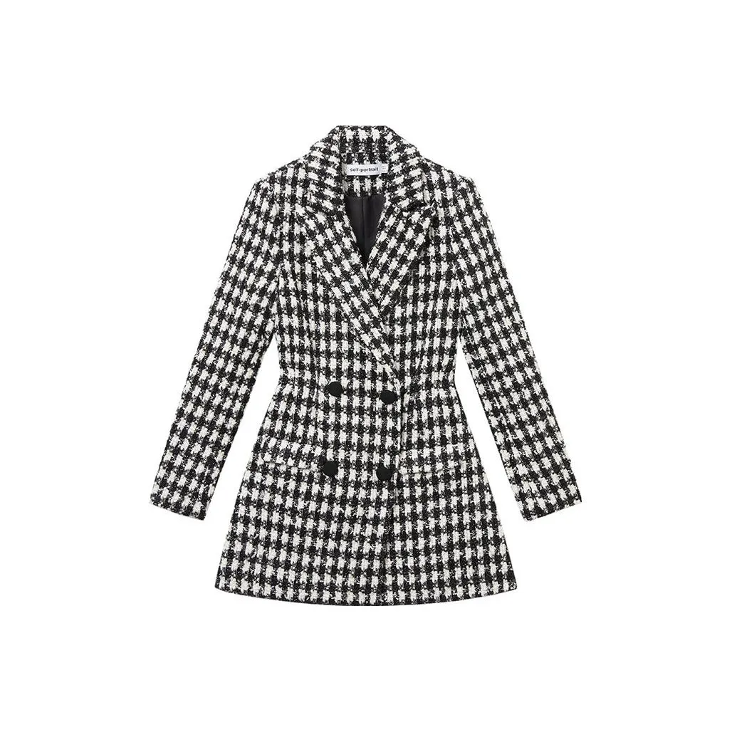 Self-portrait Houndstooth Blazer Dress