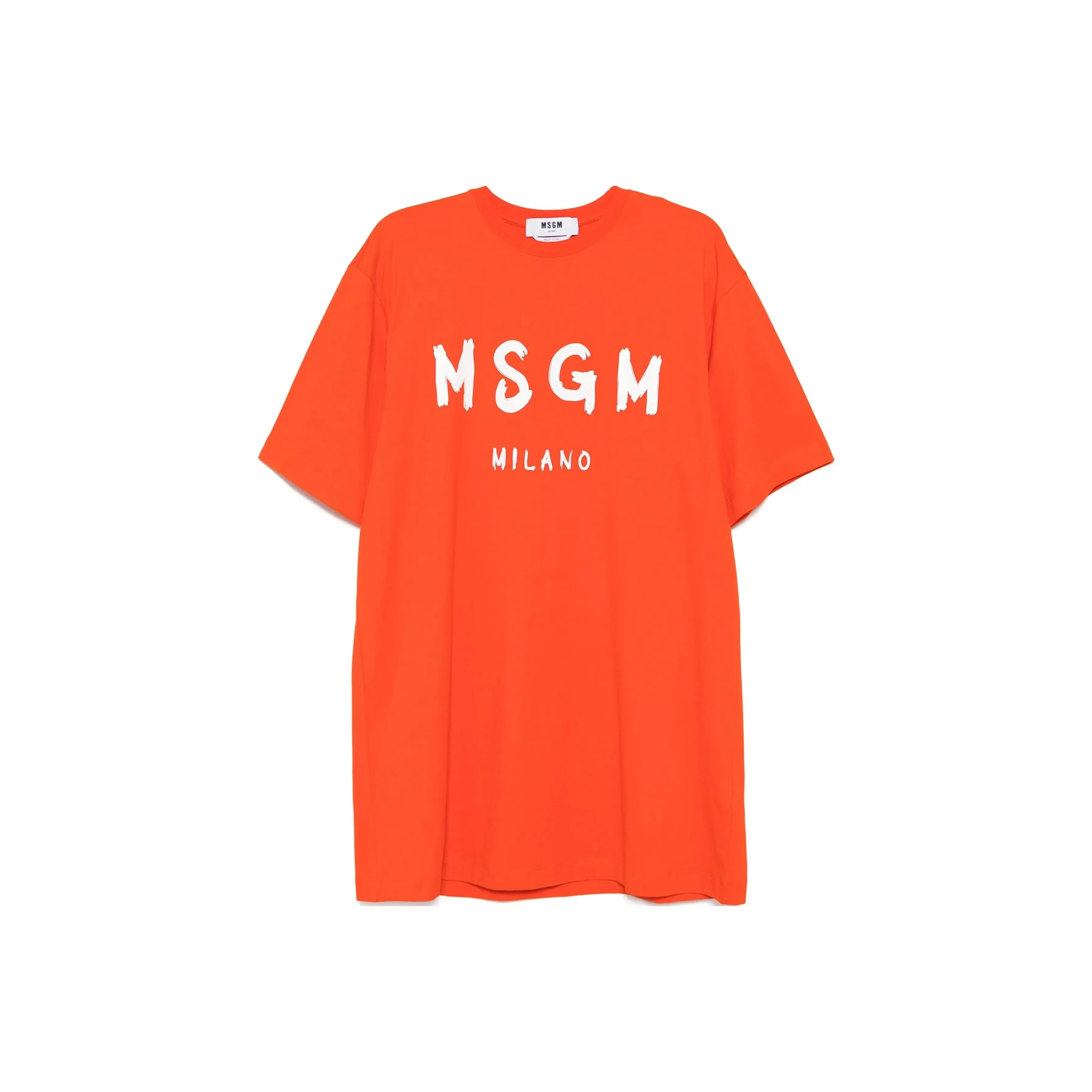MSGM Logo Printed Mini T Shirt Dress
