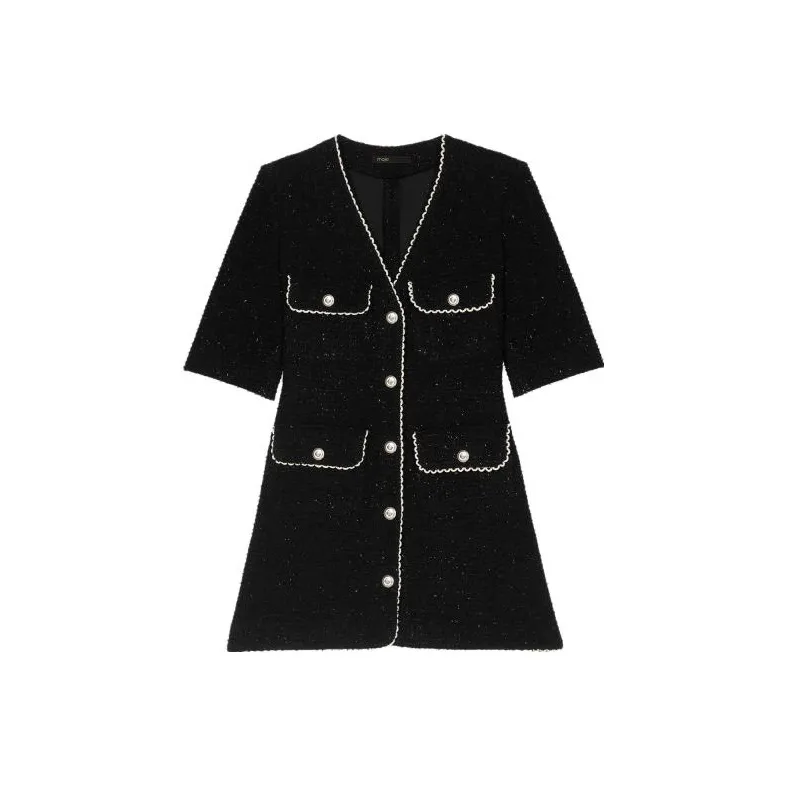 Maje Короткий рукав Платье Женское Черное