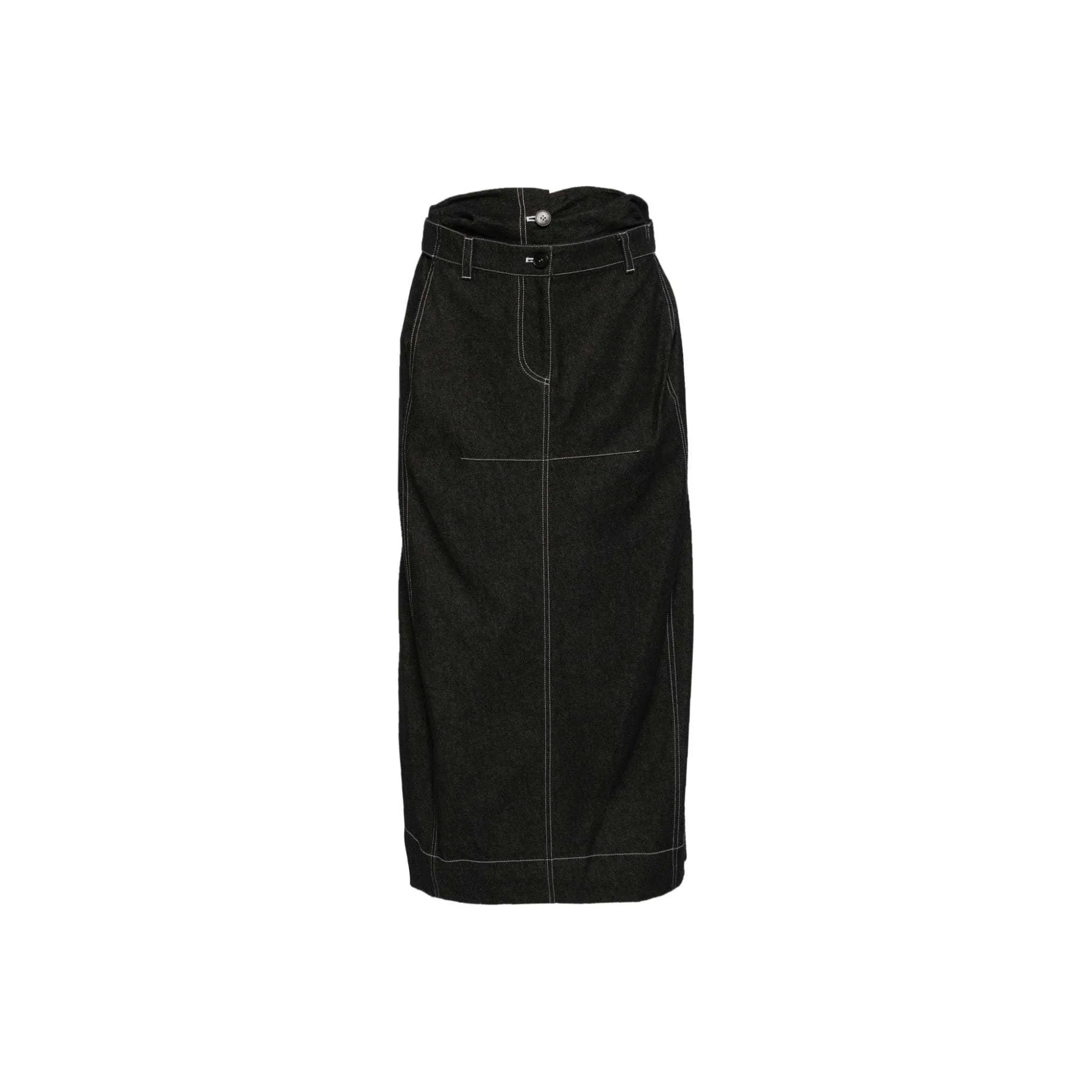 LOW CLASSIC FW24 Denim Long Skirt Women's Black