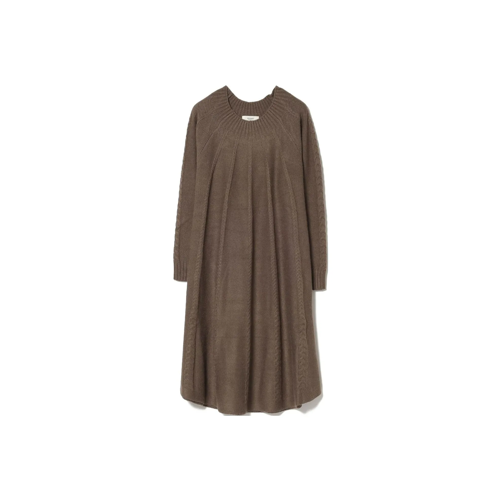 Beams HEART Long Sleeved Dress Women's Mocha