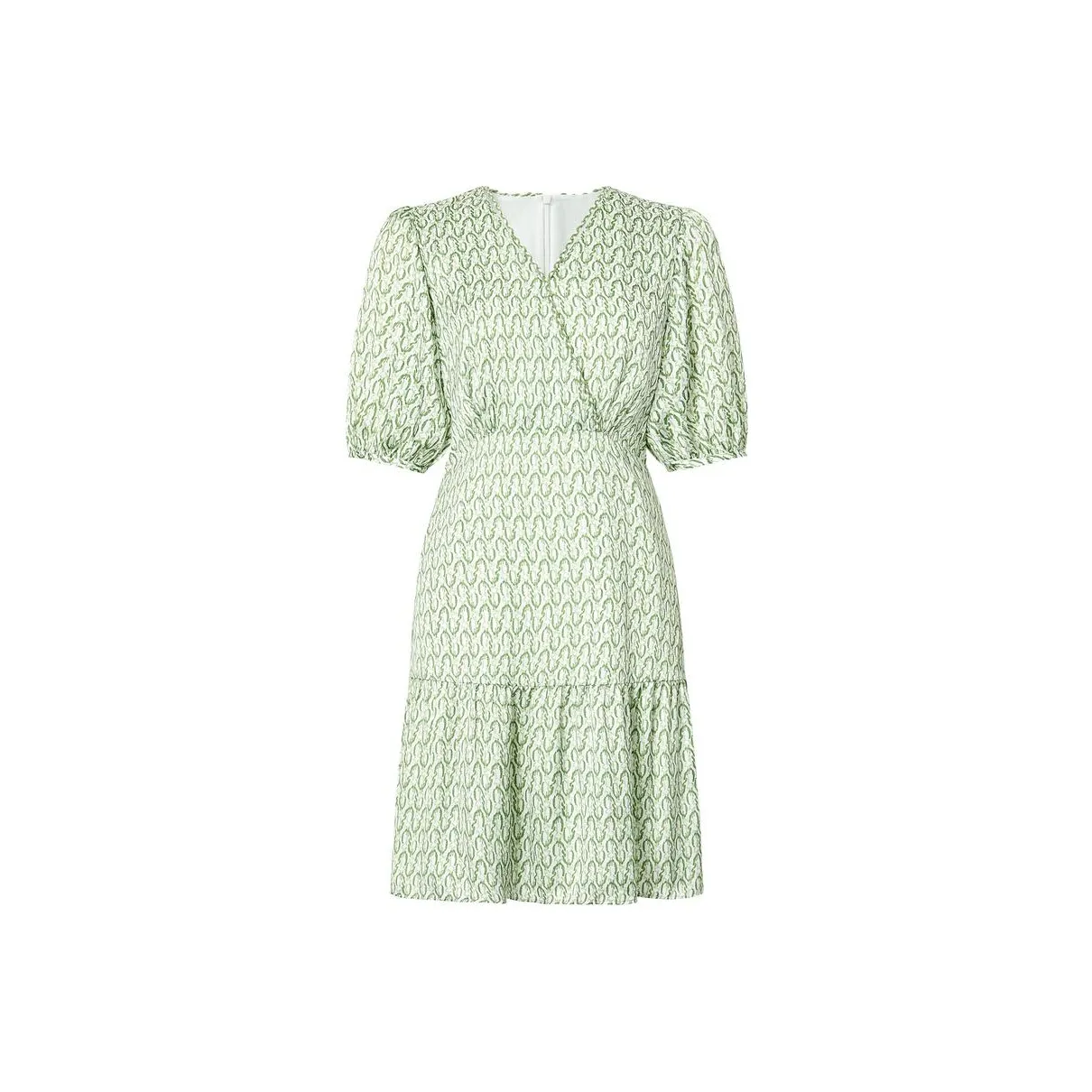 JZ Juzui Короткий рукав Платье Женское Светло-зеленый Цветочный