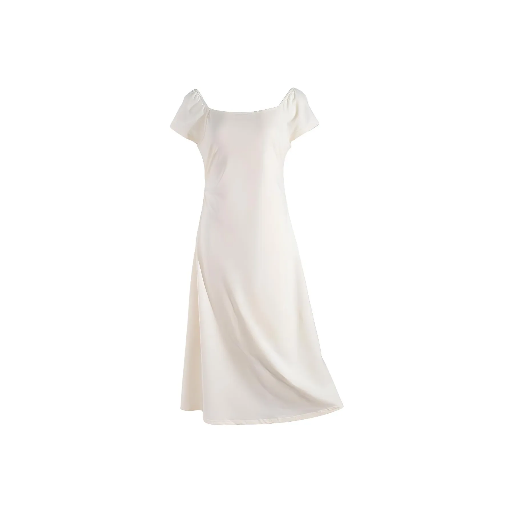 CPAURA Короткое платье с короткими рукавами женское белое