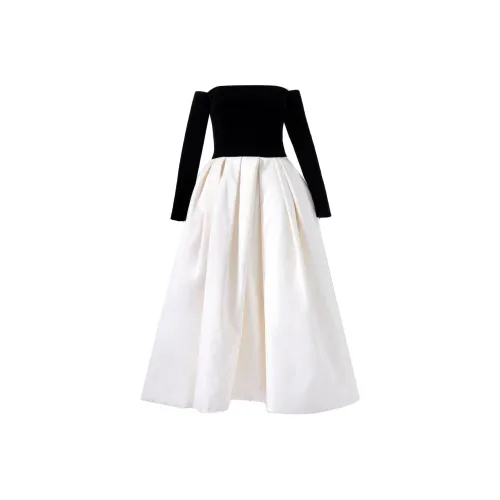 CarolinaHerrera Белое Женское Длинное Платье с Длинным Рукавом