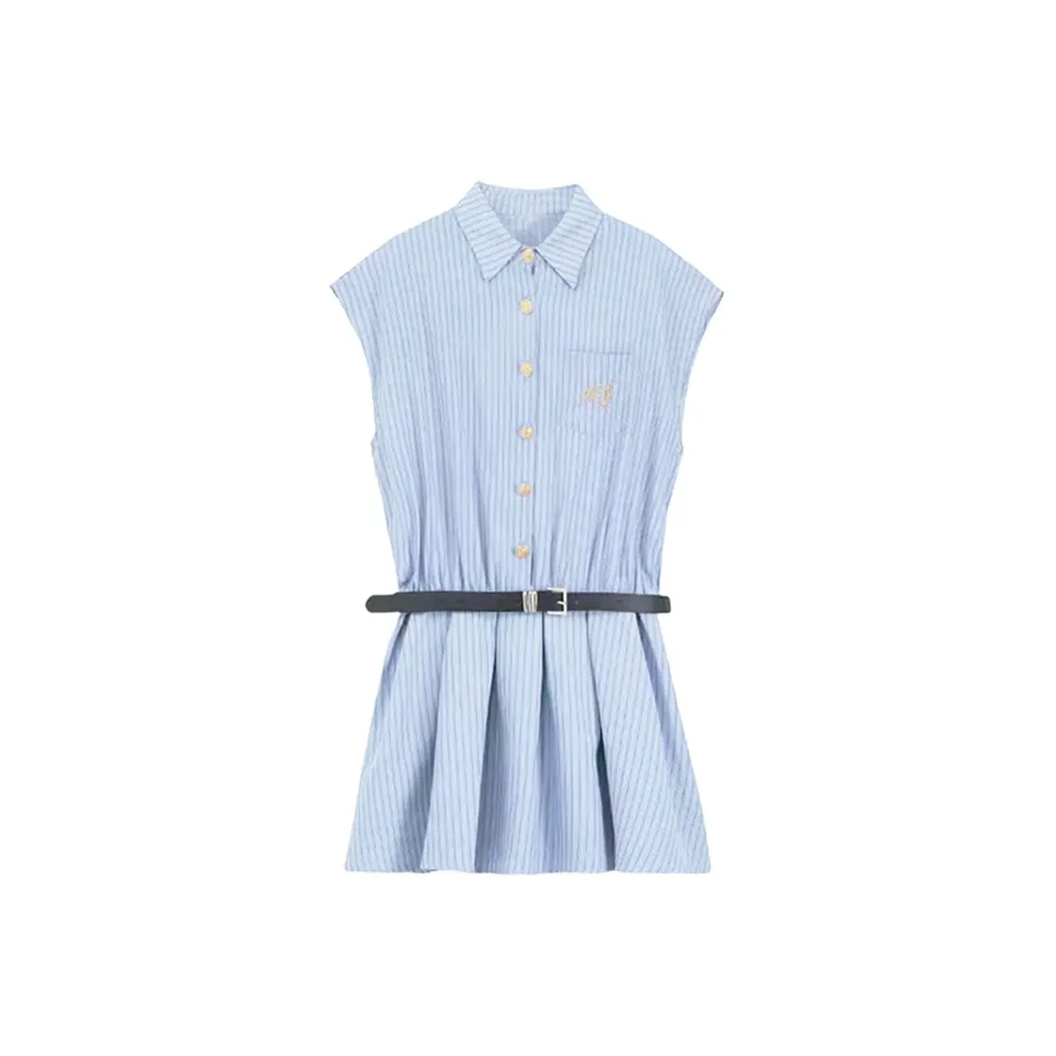 PAZZO Short Sleeved Dresses Women's Blue White Stripes