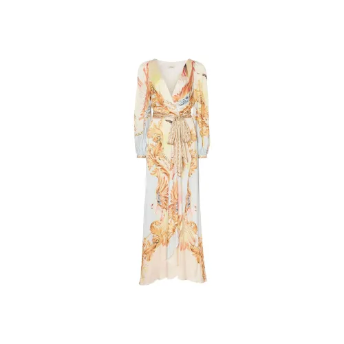 Temperley London Светло-желтое Женское Длинное Платье с Рукавами