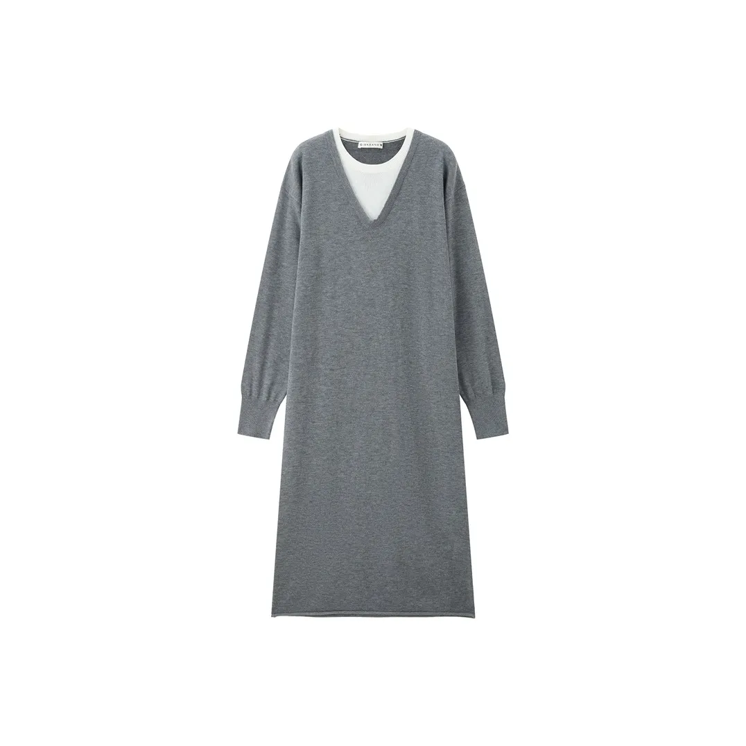 Giordano Длинное платье с длинными рукавами женское