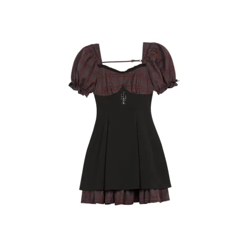 Sagidolls Black Женские Короткие Платья с Рукавами
