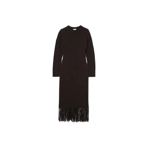 ALLUDE Темный хаки Женские Длинные Платья с рукавами