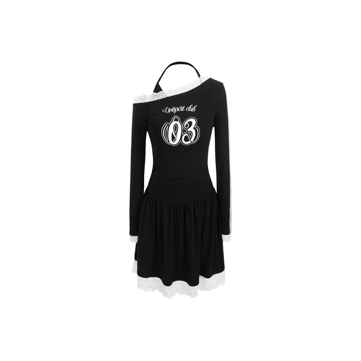 UNIFREE Длинное платье с длинным рукавом женское черное